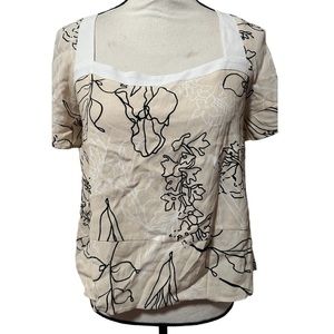 NWT Guess floral short sleeve blouse Sz S